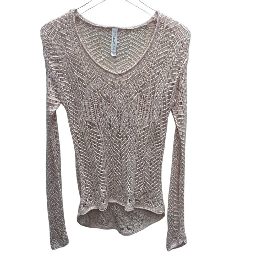 Aeropostale Pale Pink Open Weave Sweater Size Small